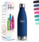 Gourde, 500 ml Sans BPA, Gourde Isotherme, 18/8 Acier Inoxydable, Bouteille Isotherme, Isolation Sous Vide à Double Paroi, Gourde Acier Inoxydable pour École, Randonnée - Bleu foncé Bouteille d'eau