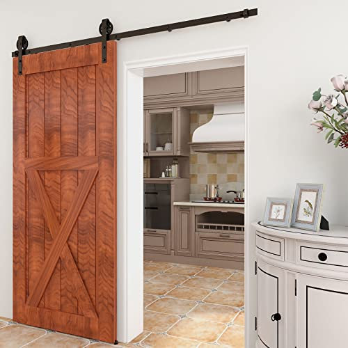 292 cm Schienensystem mit großen Speichenrädern und Aufhängern für reibungslose Installation einer Tür, ideal für Heimdekoration