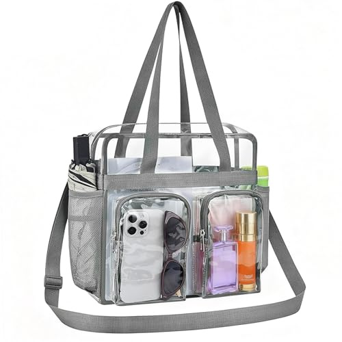 Zyiphor Durchsichtige Taschen Transparente Tasche PVC Transparente Tragetasche Clear Bag Stadium Approved Durchsichtige Tasche Bibliothek für Arbeit, Sportspiele und Konzerte (30x30x15cm)