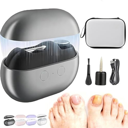 Smart Nail Clipper, Electric Nail Clippers for Seniors, Thick Toenails/Extra Hard, 3 in 1 Nail Trimmer and Polishing with Light, for Limited Mobility (Black)
