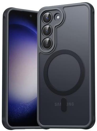 EASDNB für Samsung Galaxy S23 Hülle für Magsafe mit Kameraschutz, Magnetisch Handyhülle für Samsung S23 Hülle, Stoßfeste Kratzfeste Durchscheinende Schutzhülle für Galaxy S23 Case, Schwarz