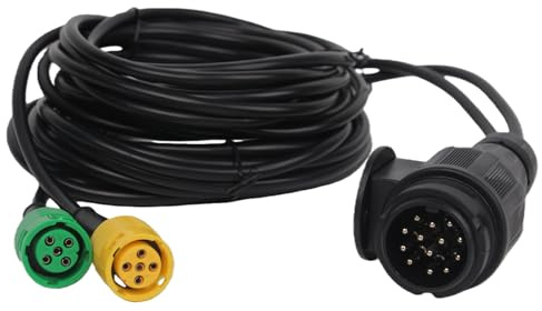 Sepzlly Câble de Remorque Pré-Câblé Fiche 13 Broches Faisceau Câbles 2 X 5 Broches avec Connecteur À Baïonnette 5M/16.4FT pour Faisceau Câbles Remorque Automobile Feux Arrière