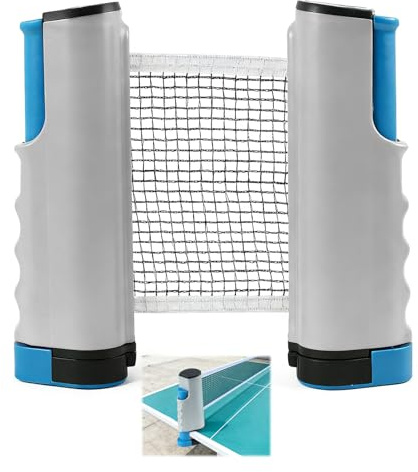 FunWorth Retractable Table Tennis Net with Adjustable Clamps – Fits Any Table up to 5cm Thick | Portable Ping Pong Net for Indoor, Outdoor, Kitchen, Office & Party Games