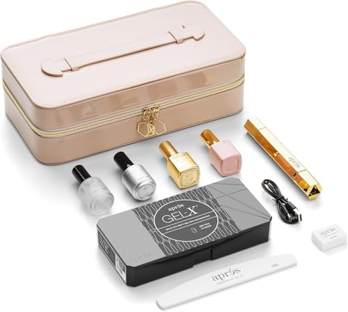 Aprés Gel-X Nail Professional Starter Kit (Natural Round Medium) | 14 Sizes 00-9 w/ Half Sizes Included, Soft Gel Nail Tips Extension Kit, Exclusive Nude 2025 Edition