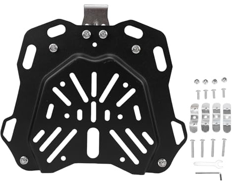 Keenso Placa Base de Caja Trasera de Motocicleta, Placa de Montaje de Caja de Motocicleta de Acero Al Carbono para Maletero de 45L, de Estante de Liberación Rápida Universal para Viajeros de Turismo