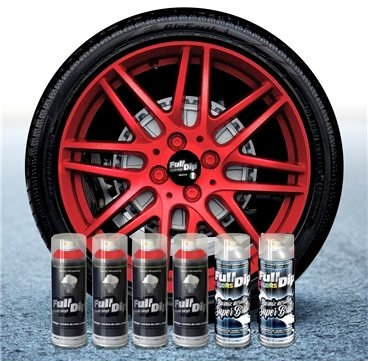 Sophisticauto Full Dip Packs Ahorro Llantas 6 Sprays Rojo Metalizado Brillo
