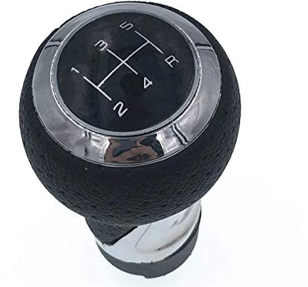 HZTWFC 5-Gang-Schaltknauf aus schwarzem Leder mit Handschaltung für Audi A4 S4 B8 8K A5 8T Q5 8R S Line 2007-2015