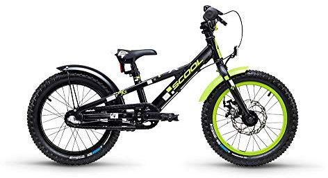 S'Cool faXe Alloy 16R 3-S Kinder Fahrrad (20cm, Black/Lemon matt Reflex)