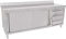 Beeketal 'BAS200-70R' Gastro Edelstahl Küchenschrank mit 3 Schubladen (rechts), 2 Rolltüren und 4 verstellbaren Standfüßen, Küchen Arbeitsplatte mit 10 cm Aufkantung - (L/B/H) ca. 2000 x 700 x 950 mm