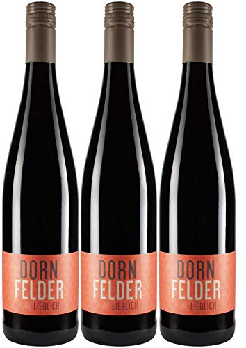 Nehrbaß - “Dornfelder 2022” - Rotwein lieblich 3 x á 0,75 Liter - Qualitätswein - Vegan - Aus Deutschland (Rheinhessen) - mit Schraubverschluss