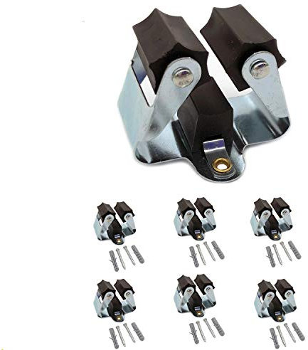 6x DER ROBUSTE Edelstahl Gerätehalter Besenhalter Wandhalter zur Aufbewahrung der Gartengeräte rostfrei Werkzeug Halter Garten Wandbefestigung Gartengeräte-Halter Angel Klemmfix Outdoor Garage