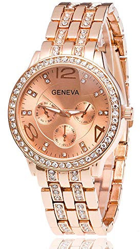 ELLENNE OROLOGIO DONNA IN ACCIAIO AUTOMATICO POLSO VINTAGE QUARZO RAGAZZA FASHION A08 (Rosa A08-1)