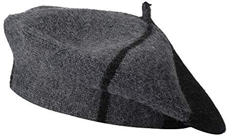 ZLYC Damen Winter Baskenmutze Klassische Barett Drucken Weich Warm Französische Mütze (Mischen Schwarz),Einheitsgröße