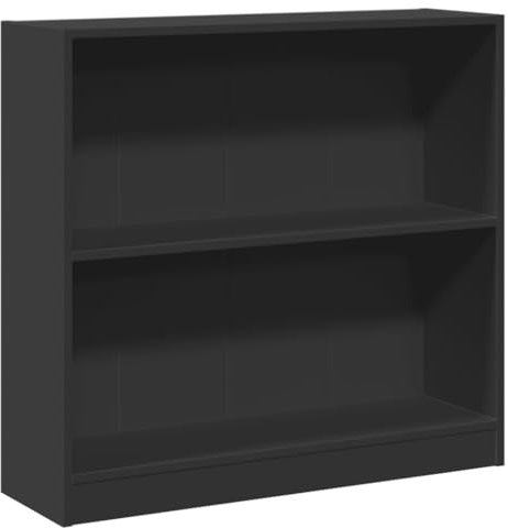 vidaXL Bücherregal 2 Fächer Standregal Aktenregal Wandregal Raumteiler Regal Büroregal Mehrzweckregal Schwarz 80x24x75cm Holzwerkstoff