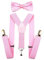 SUNTRADE Kinder-Hosenträger mit elastischer Y-Form, verstellbar mit Clips und Fliege für Jungen und Mädchen (Rosa)