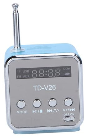 iplusmile Portable Mini Radio, Digital Wireless Speaker TD-V26 Mini Speaker with Enhanced Bass, FM Radio, Colorful LED Lights, 360° Surround Sound, Stereo Music Player Support FM Radio/Micro/USB/Disk