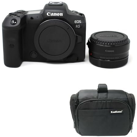 KamKorda Camera Bag + R5 Mirrorless Digital Camera Body + R Mount Adapter, 45MP Full-Frame CMOS Sensor, DIGIC X Image Processor, 8K30 Raw and 4K120 10-Bit Internal Video + 2 Year Warranty