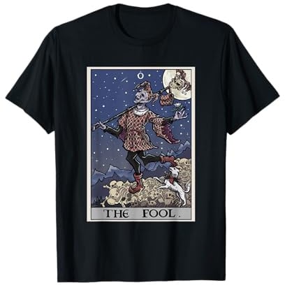 The Fool Tarocco Carta Halloween Giullare Gotico Spooky Horror Maglietta