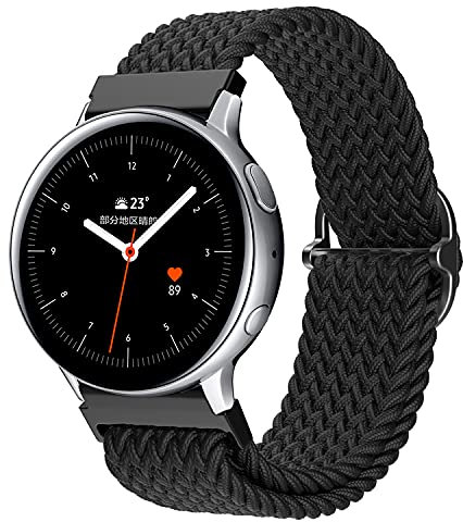 AiMok 22mm Nylon Weben Armband Kompatibel mit Huawei Watch 3/3 Pro/Watch GT 2 46mm/GT 2e/GT2 Pro, Einstellbare Sportbänder Damen Herren Gewebte Ersatzband für Huawei Watch GT/GT Classic - Schwarz Rot