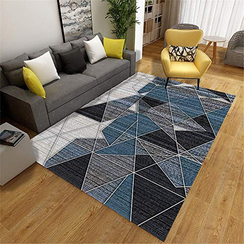 RUGMRZ Anti Rutsch Teppich Wohnzimmer, Schlafzimmer, Fleckenschutz am Bett, Gute Pflege von Couchtisch, Flurteppich, Hundeteppich-Blauschwarz_80X120CM Couch Teppich Pflegele80X120CM/2ft 7''X3ft 11''