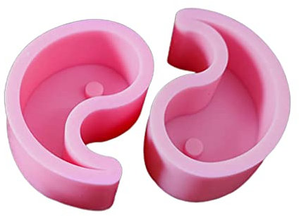 hsafantastic Tai Chi Symbol Silikonform Kreatives Harz Handwerk Gießform Tai Chi Yin Yang Kerzenwachsform Schokoladenbackform Yin Yang Form Links + Rechts