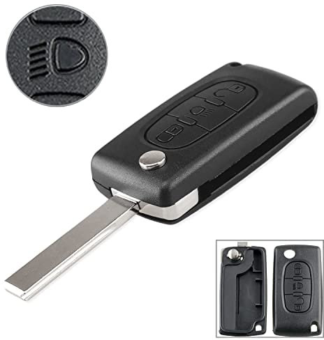AULESSE Coque de Rechange Clé Télécommande à 3 Boutons Compatible avec Ci-tro-en C2 C3 C4 C5 C6 C8 C-Quatre C-Triomphe Xrasa Picasso Peugeot 307 407 Coque de Remplacement CE0523 HU83