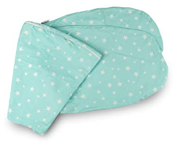 Ehrenkind® Stillkissenbezug 190x30cm aus Bio Baumwolle | Bezug für Seitenschläfer-Kissen & Lagerungskissen Baby | TÜRKISBLAU Sterne