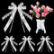 Gvolatee 30 pièces 25X12CM Noeuds de Voiture Mariage Decoration, Noeud Ruban pour décoration de Voiture,Mariage,déco de Table, Bouquet, Festival, Fait Main, Facile à Nouer sur la Voiture, Blanc