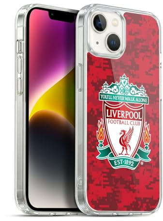 Head Case Designs Officially Licensed Liverpool Football Club Home Red Crest Digital Camouflage Soft Gel Case Compatible With Apple iPhone 14 Plus