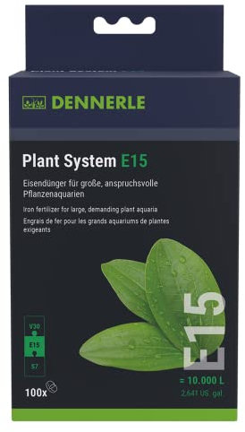 Dennerle Plant System E15, 100 Stück - Eisendünger für große, anspruchsvolle Pflanzenaquarien