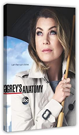 Schauspieler Ellen Pompeo Grey's Anatomy Leinwand Poster Wandkunst Dekor Druck Bild Gemälde für Wohnzimmer Schlafzimmer Dekoration Rahmen: 60 x 90 cm