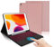 IVEOPPE Tastatur 9. Generation mit Touchpad, 10.2 Tastatur mit Hülle (9./8./7. Generation), Magnetisch Abnehmbarer mit QWERTZ für Air 3 und Pro 10.5, Rose Gold