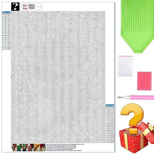 Showker 5D Diamant Peinture Fleur Mystérieuse, Bricolage Surprise Aléatoire Diamond Painting Mystère Carré Full Drill Point De Croix Décoration Chambre Maison Murale 30x40cm/35x35cm