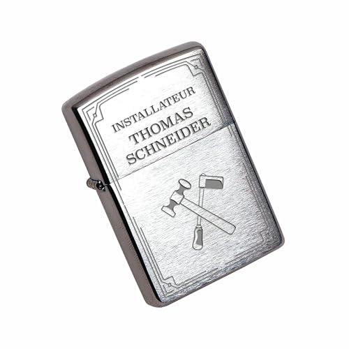 Zippo Feuerzeug für Installateur - Geschenke für Installateur und Installateurmeister.  Persönliches Sturmfeuerzeug als Installateur Zubehör (Installateur)