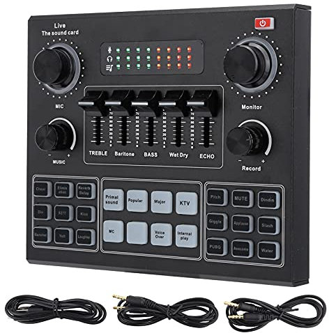 V9 Soundkarten-Audio-Mixer Zum Streamen von Kunststoff V9 Bluetooth-Soundkarten-Stereo-Audio-Mixer für Computerspiel-Handy-Live-Übertragung