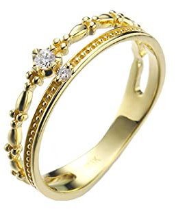 Epinki Echt Ring Gold 750 18K, Zart Eheringe mit Diamant, Rundschliff, Gelbgold Au750 Verlobungsring Freundschaftsringe Diamantring für Damen, Gold, Gr.58
