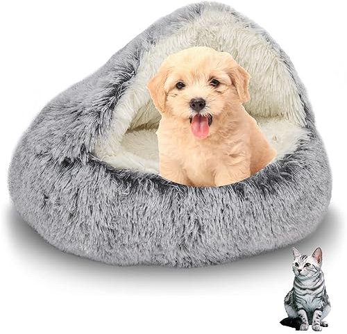 SHJOEE Flauschig Hundebett Muschelform Katzenbett Warm Tierbett Haustierbett Waschbar Hundesofa Katzensofa Plüsch Hundekorb Katzenkorb Weich Hundekissen Katzenkissen Gemütlich Hunde Katzen Schlafplatz