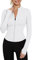 IECCP Sportshirt Damen Laufshirt Langarm T Shirt Trainingsshirt Yoga Crop Top Fitness Sport Oberteile Damen mit Daumenloch Atmungsaktiv Weiß S