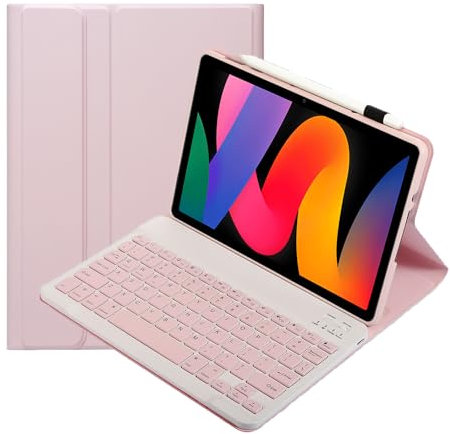 leleyo Custodia tastiera per Xiaomi Redmi Pad SE Cover tastiera wireless magnetica rimovibile per Xiaomi Redmi Pad SE (Rosa, Redmi Pad SE)