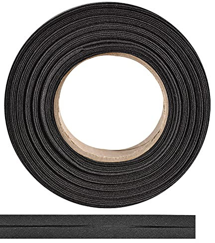 ME:NaMa Schrägband aus 100% Baumwolle - 10 m x 40 mm (gefalzt) - Hochwertiges Einfassband, Baumwollband, Schrägband - Ideal zum DIY-Nähen - In Belgien hergestellt, auf Einer Rolle (Dunkelgrau)