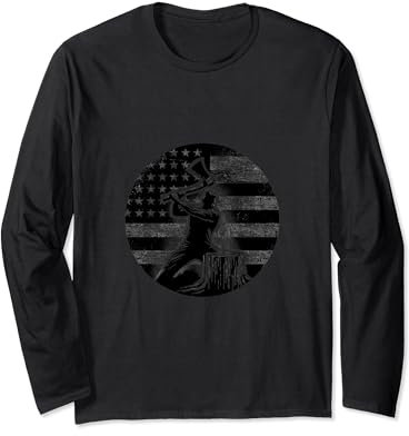 Wood Chopper American Flag USA Flag Long Sleeve T-Shirt