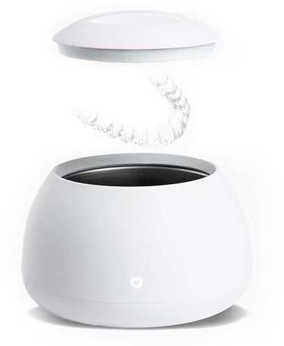 Zima Dental Pod | Arktisches Weiß | Ultraschallreiniger für Zahnschienen | Reinigt Aligner, Knirscherschienen, Beißschienen, lose Zahnspangen und Prothesen | Mund- und Zahnpflege