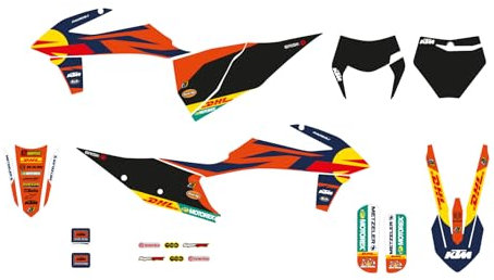Kit adesivi grafiche compatibili con Ktm Exc Excf 2020-2023 Ktm Sx Sxf 125 2019-2022 Factory Blackbird