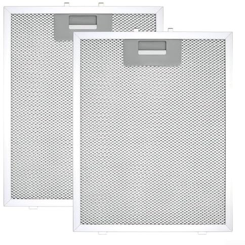 Lot de 2 filtres à graisse en métal pour hotte aspirante - 300 x 240 x 9 mm - Argenté