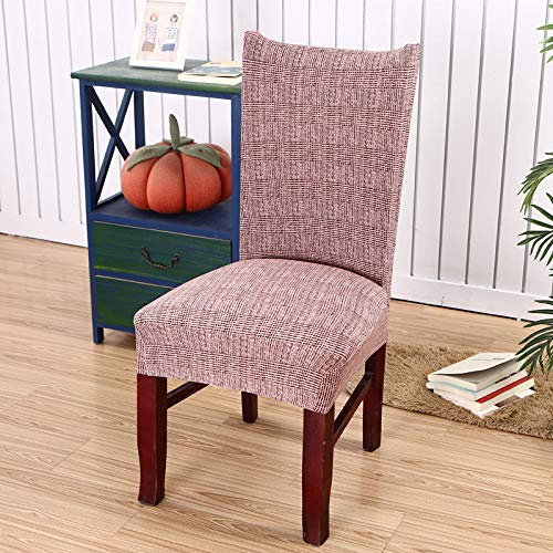 Housse de Chaise Rose Pâle Housse Chaise Spandex Housse de Chaise Salle à Manger Durable Housses de Chaise de Salle à Manger Universel Housses de Chaises Lavable Housse de Chaise 6 Pcs