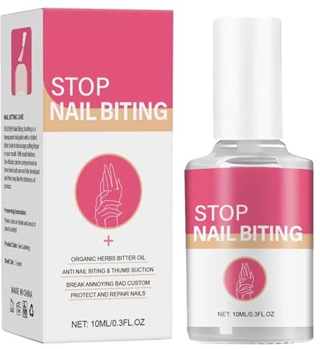 Stop Biting Your Nails with Anti Nail Biting Nail Polish - Easy Application for Nail Biting Prevention - Fast Treatment for Adults & Children - Clear Stop Nail Repair Varnish
