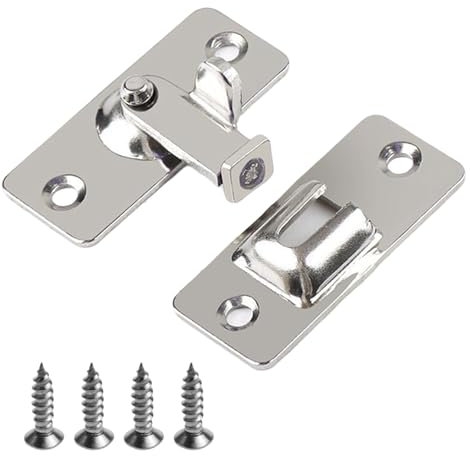 90 Degree Door Lock, Right Angle Door Lock Buckle, Stainless Steel Gate Bolt, Push Sliding Door Lock, Door Lock Hasp Latch, Internal Door Lock for Bathroom, Toilet