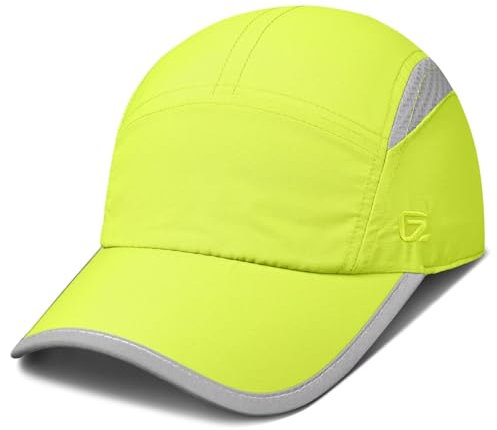 GADIEMKENSD Hats Baseball Cap UPF 50+ Sun Quick Dry Lightweight Breathable Reflective Trucker Hat Outdoor Hiking Fishing Run Golf Sports Dad Mesh Running Hats Ponytail for Women, Fluorescent Green XL
