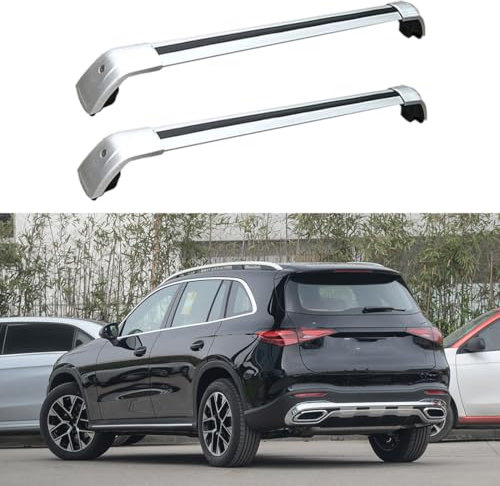 LwwGji 2 Stück/Dachträger-Querträger für Mercedes Benz GLC X254 2022-2024, Aluminium-Gepäckträger-Querschienen, Dachreling,Silver-Silver