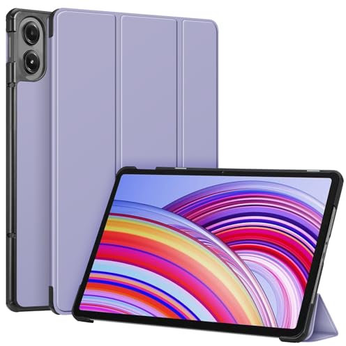 Fintie Funda para Xiaomi Redmi Pad Pro de 12,1 pulgadas 2024 - Funda ultrafina de piel sintética superligera con función de apagado automático (morado pastel)